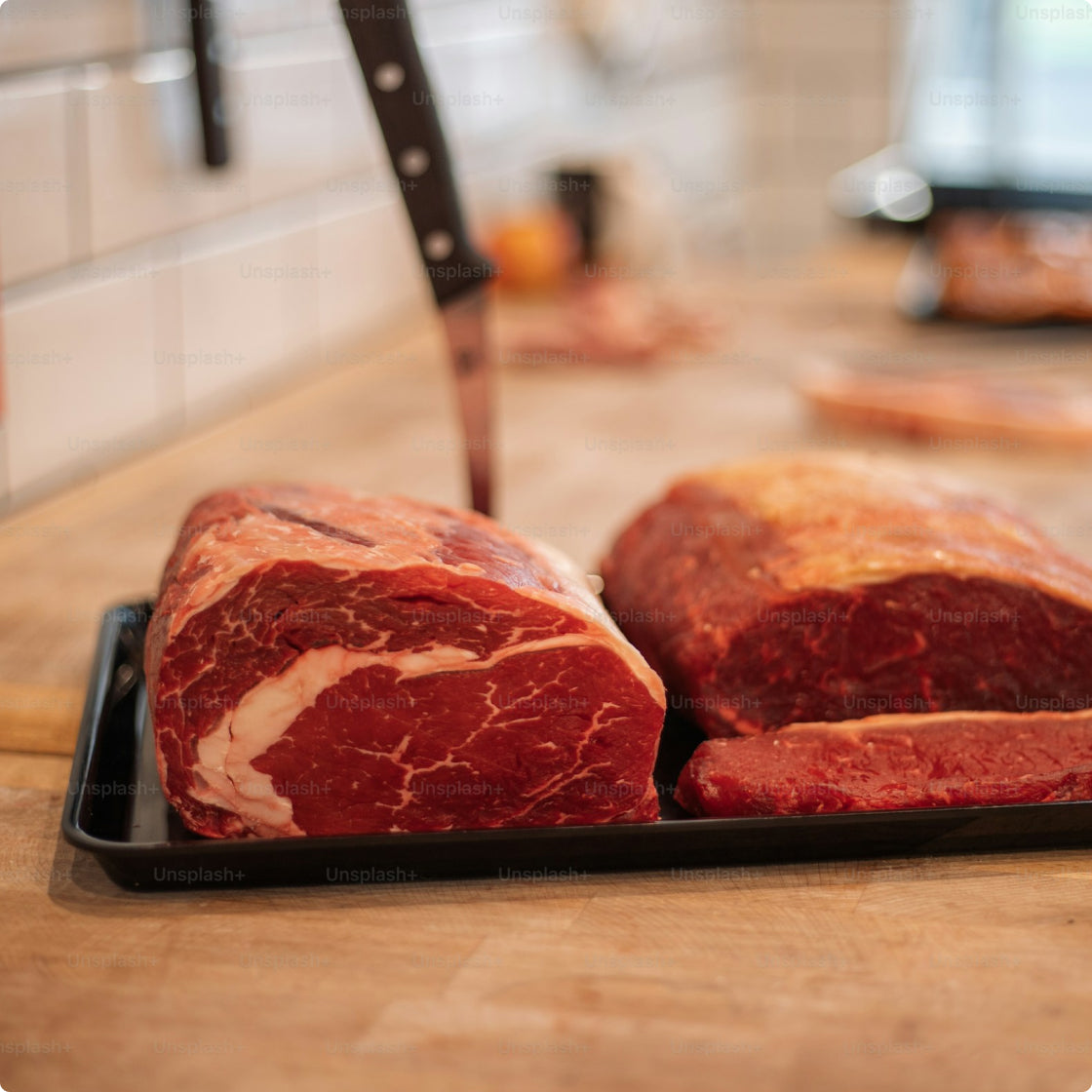 Fresh human-grade beef ready for cooking, a key ingredient in PIKKO’s cat meals Fresh human-grade beef ready for cooking, a key ingredient in PIKKO’s cat meals